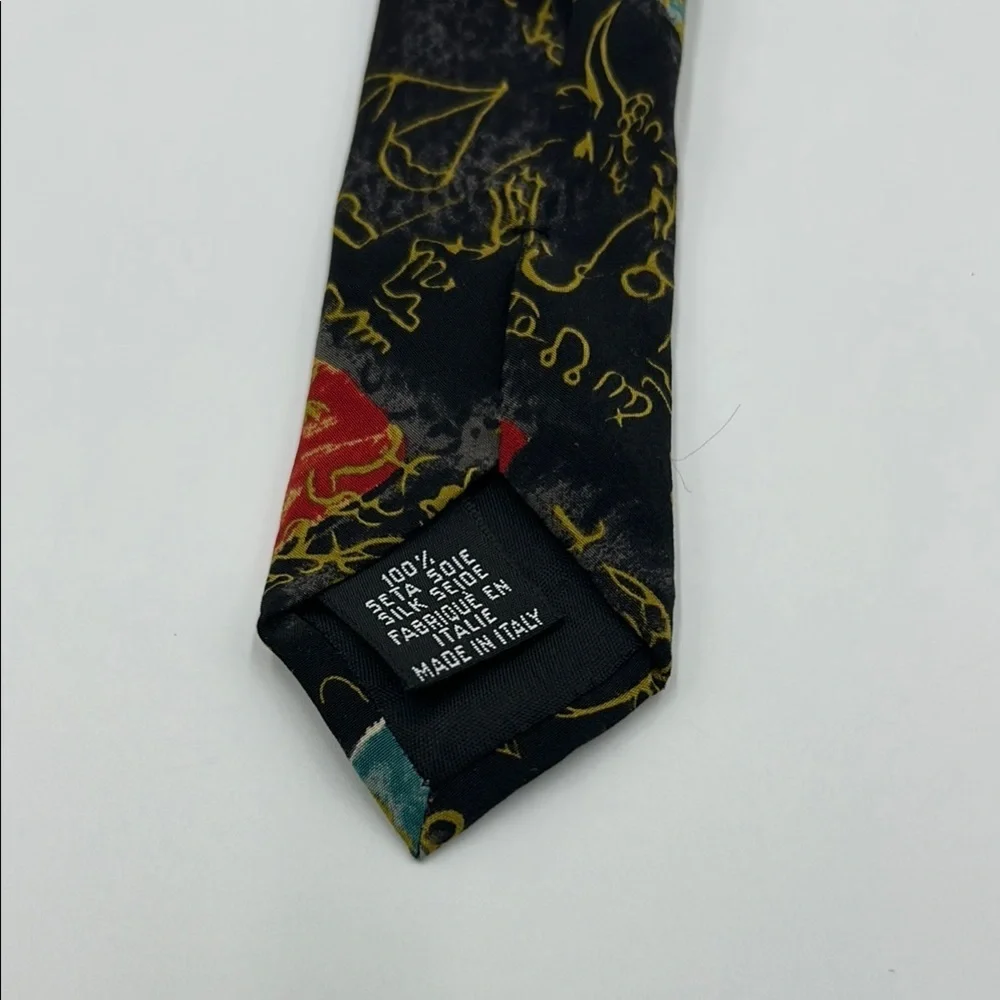 Vintage Hugo Boss Multicolor Abstract Silk Tie Men's Geometric